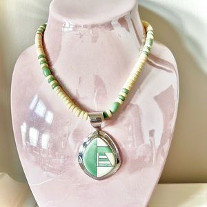 Jay King yellow and green stone necklace